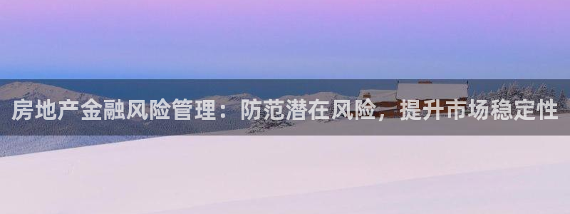 风暴娱乐月5指尖：房地产金融风险管理：防范潜在风险，提升市场