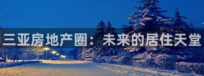 娱乐风暴二：三亚房地产圈：未来的居住天堂