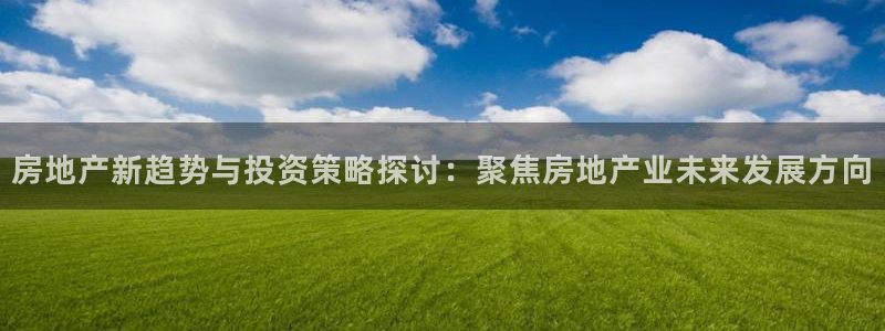 娱乐风暴系统：房地产新趋势与投资策略探讨：聚焦房地产业未来发